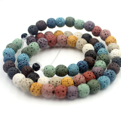 Rainbow Lava Beads 6mm 8mm 10mm 12mm 15''