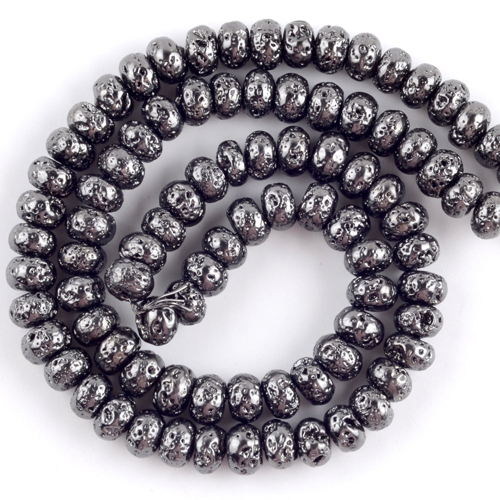 Guldbelagt lava, naturlig ædelsten, rund lavasten, 4 mm 6 mm 8 mm 10 mm 15''