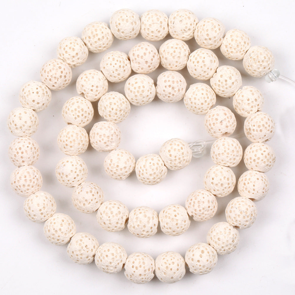White Lava Beads 6mm 8mm 10mm 12mm 15''