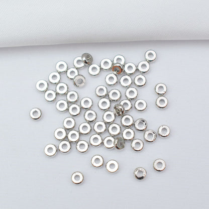 Guld, rosa guld Rondelle afstandsstykke, 1x4,5 mm kobber metal afstandsstykke til smykkefremstilling, smykkefinding 100 stk.