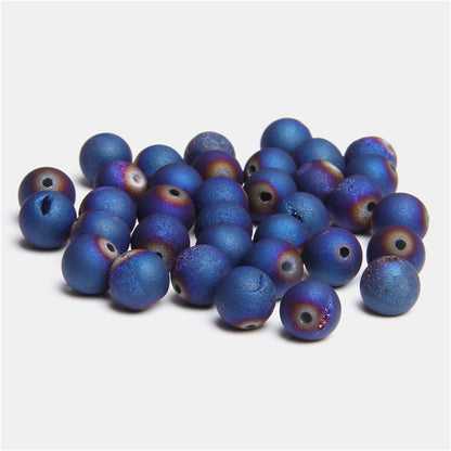 Blue Druzy Agate Beads 6mm 8mm 10mm 12mm 14mm