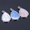 Crystal Quartz Stone Teardrop Pendant Necklace Jewelry 18''