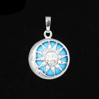 Sun Pendant Necklace Stone Pendant Necklace 18''