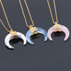 Gold Moon Pendant Necklace 18''
