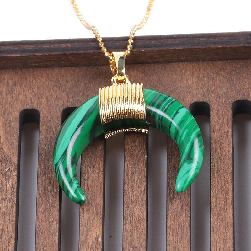 Gold Moon Pendant Necklace 18''