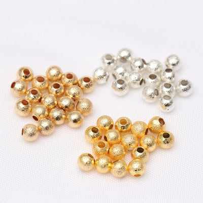 Gold Silver Plated Copper Round Beads 3mm 4mm 5mm 6mm 100pcs
