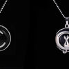 Natural Stone Crystal Pendants Necklace Cat on Moon Pendant 18''