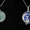 Natural Stone Crystal Pendants Necklace Cat on Moon Pendant 18''
