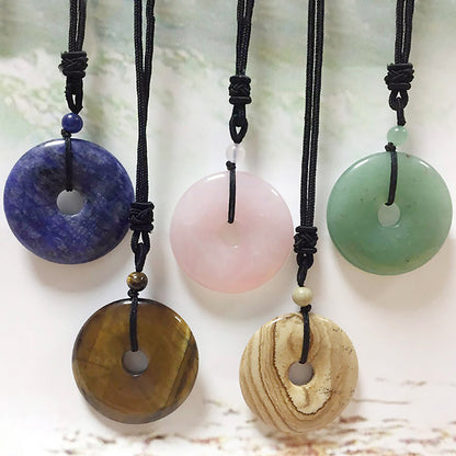Donut Pendant Necklace 25''
