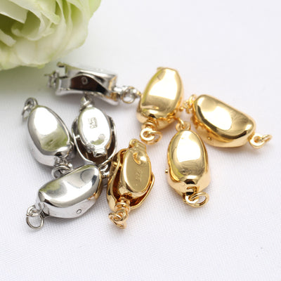 18K Gold Silver Plated Buckle Pearl Joint Buckle 10pcs