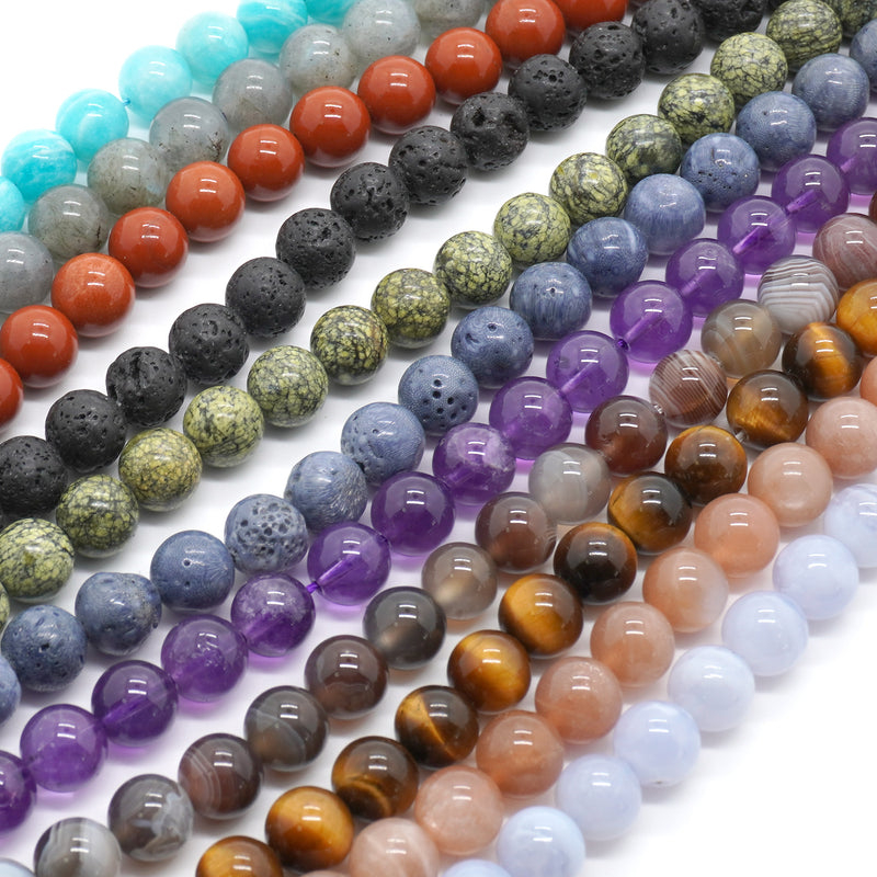 50 Kinds Natural Stone Beads 6mm 8mm 10mm 15''