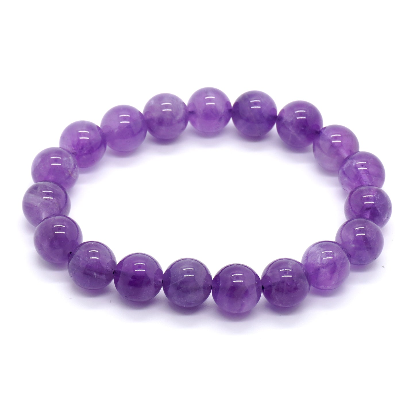 Ametyst Armbånd Krystalsten Armbånd 4mm 6mm 8mm 10mm 12mm 8''