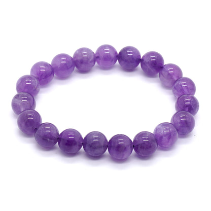 Ametyst Armbånd Krystalsten Armbånd 4mm 6mm 8mm 10mm 12mm 8''