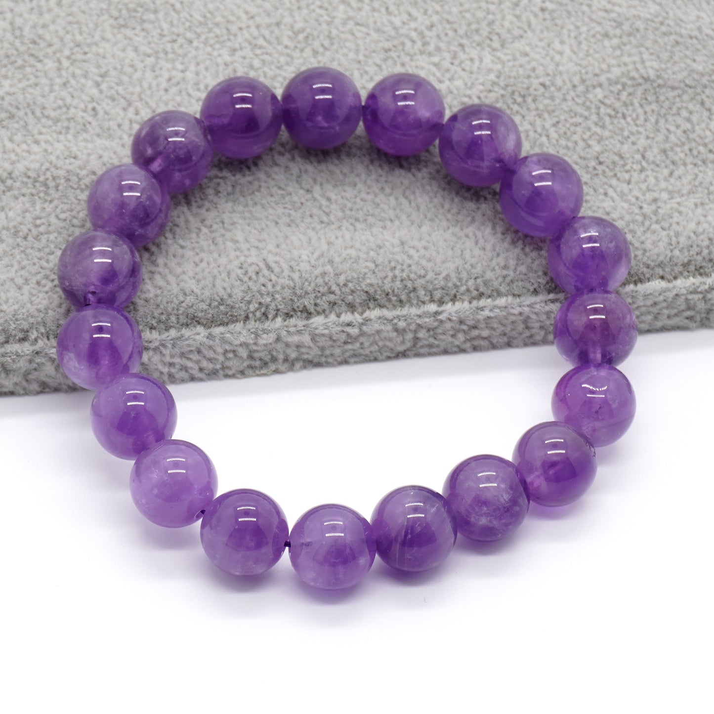 Ametyst Armbånd Krystalsten Armbånd 4mm 6mm 8mm 10mm 12mm 8''