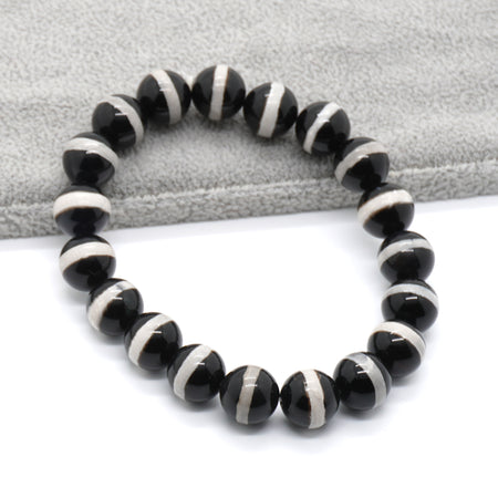 White Striped Onyx Bracelets 8''