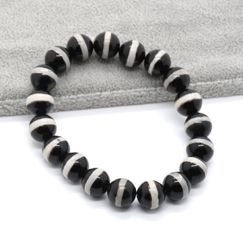 White Striped Onyx Bracelets 8''