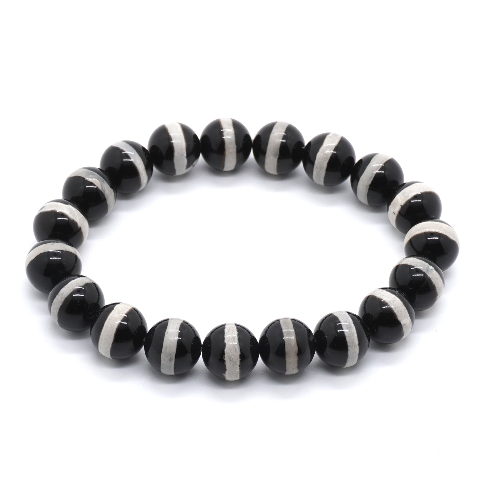 White Striped Onyx Bracelets 8''