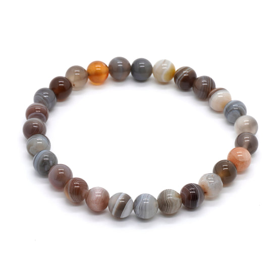 Bracelet en agate du Botswana 8''