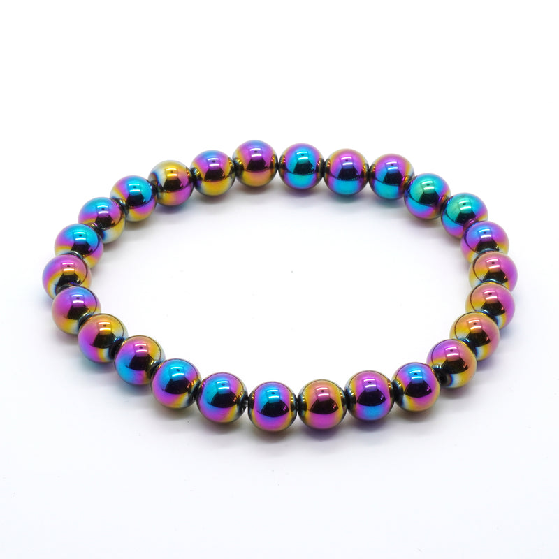 Rainbow Hematite Bracelet 8''