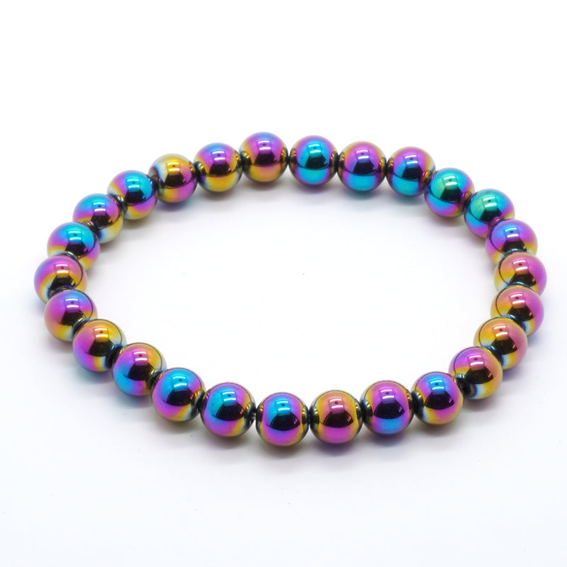 Rainbow Hematite Bracelet 8''