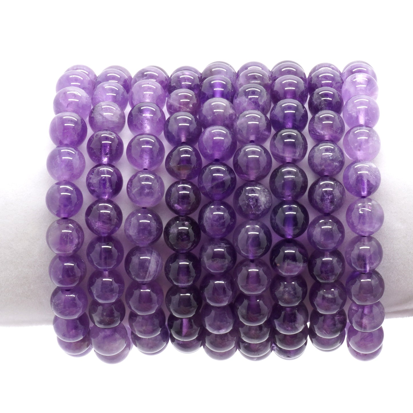 Ametyst Armbånd Krystalsten Armbånd 4mm 6mm 8mm 10mm 12mm 8''