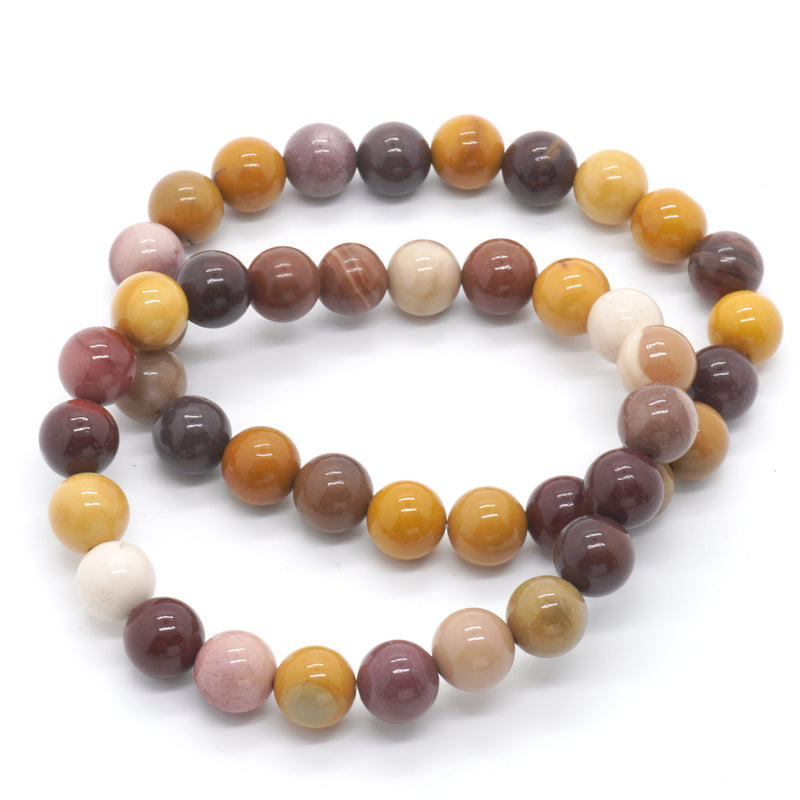 Bracelet de perles de jaspe Mookaite 8''