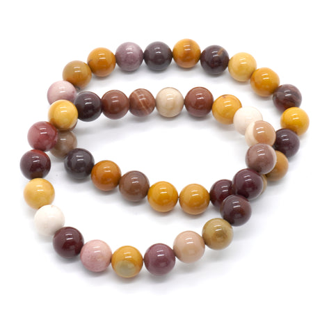 Bracelet de perles de jaspe Mookaite 8''