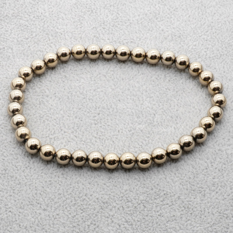 Light Gold Hematite Bracelet 8''