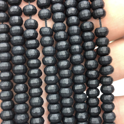 Perles rondes en onyx noir mat, pierres précieuses naturelles, 2 x 4 mm, 38 cm