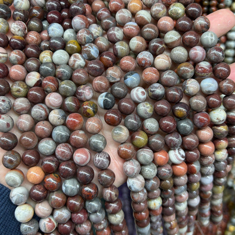 Perles de rhodonite rouge 4 mm 6 mm 8 mm 10 mm 12 mm 15''