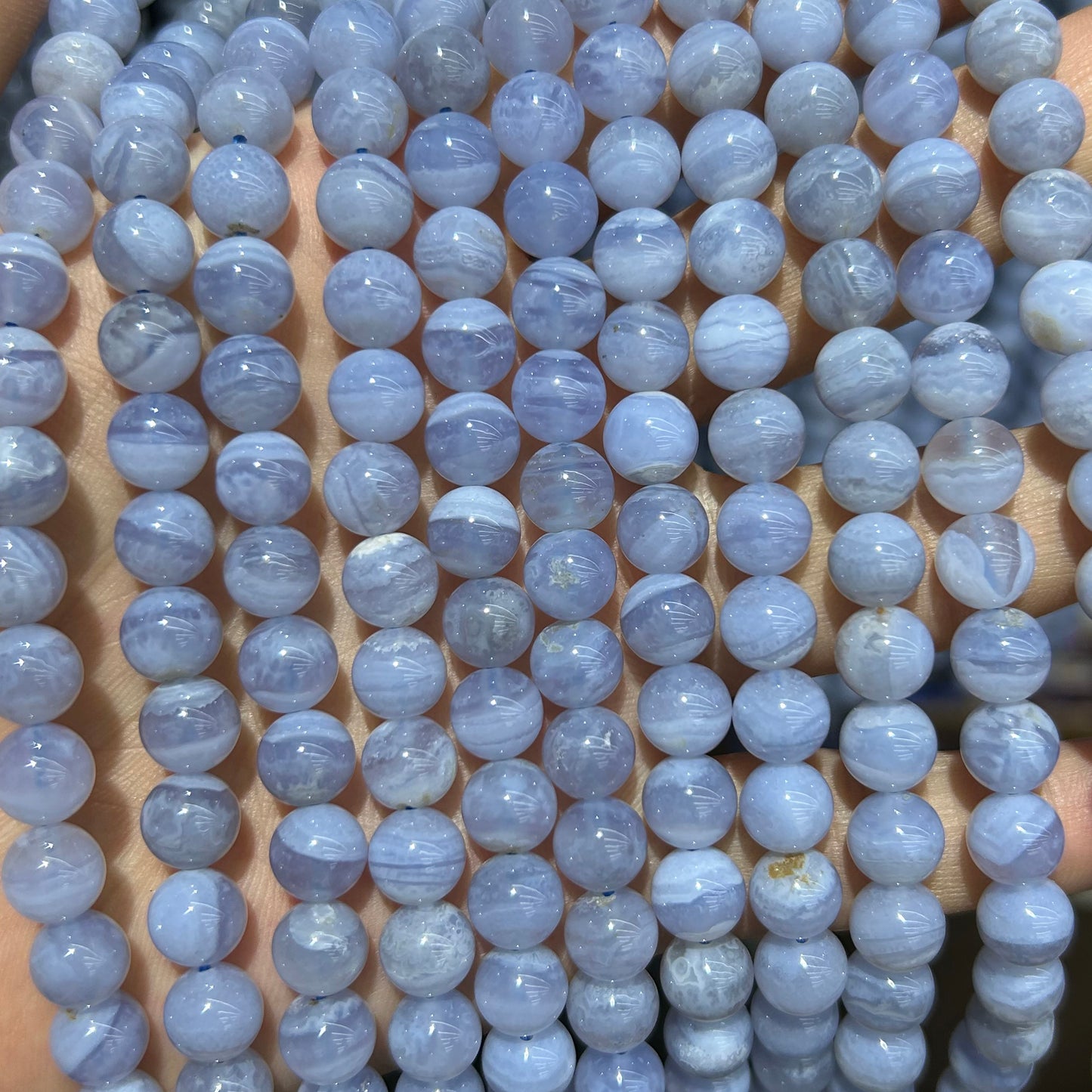 Genuine Purple Lace Agate Beads 6mm 8mm 10mm 15''
