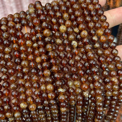 Orange Garnet Beads 6mm 8mm 10mm 15''