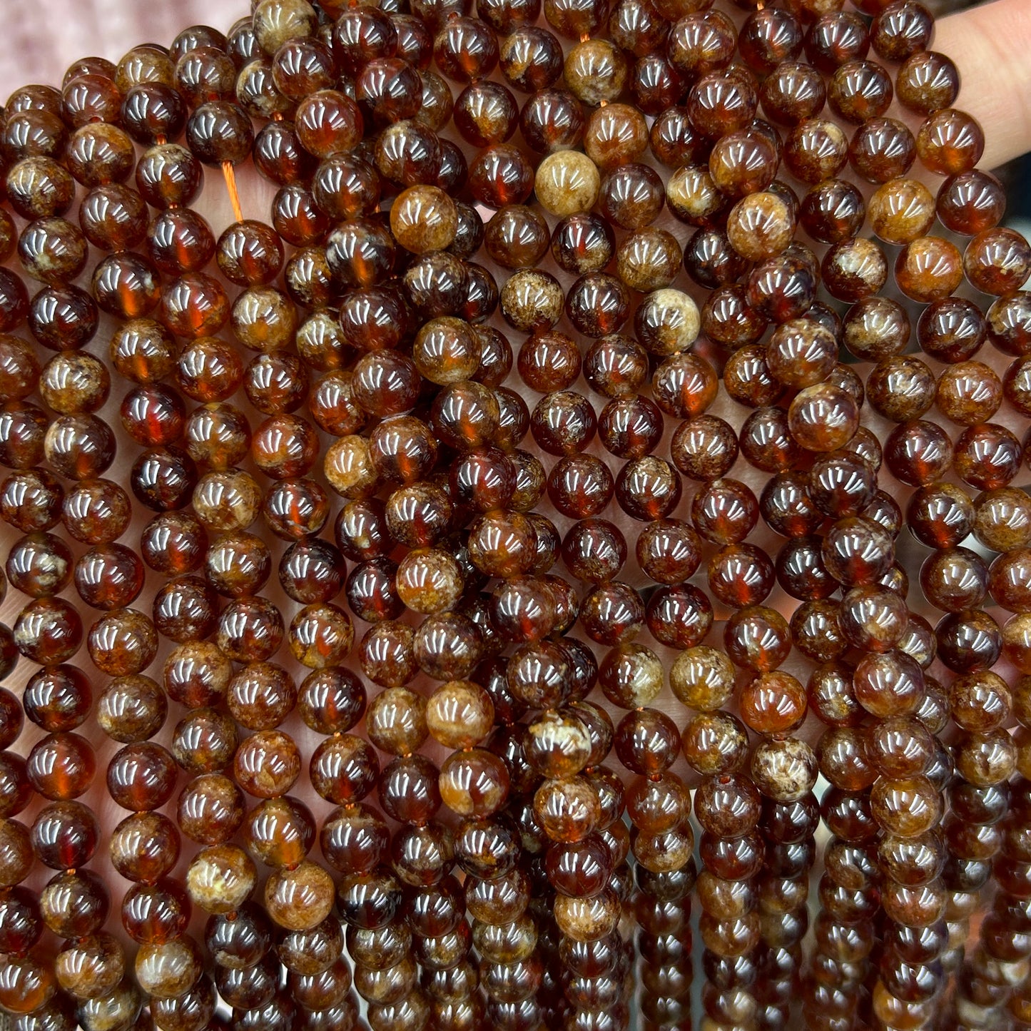 Orange Garnet Beads 6mm 8mm 10mm 15''