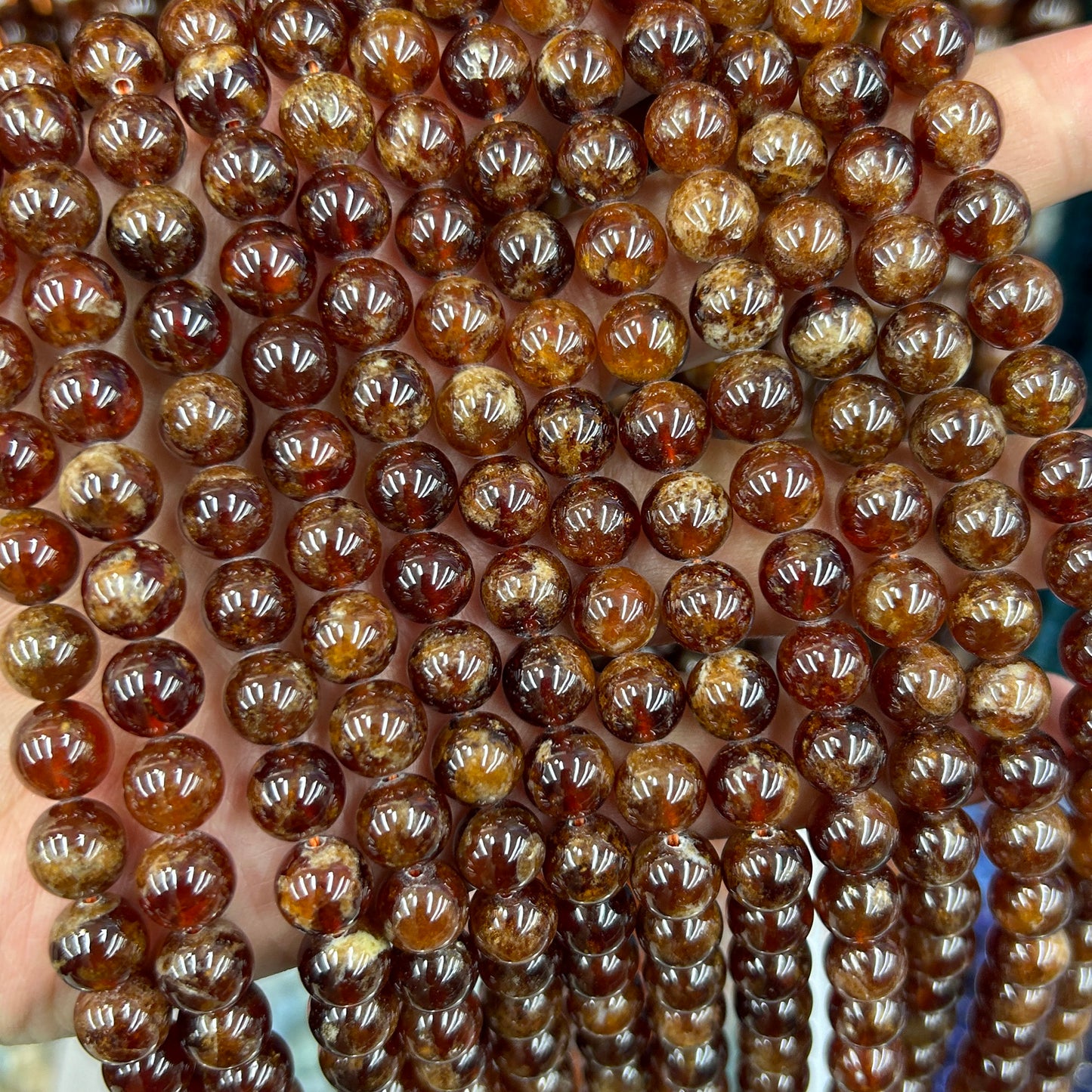 Orange Garnet Beads 6mm 8mm 10mm 15''