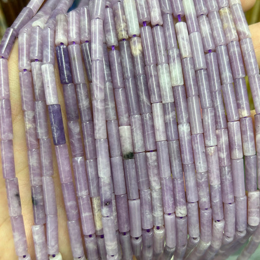 Lepidolite Tube Beads 4x13mm