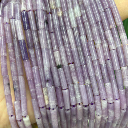 Lepidolite Tube Beads 4x13mm