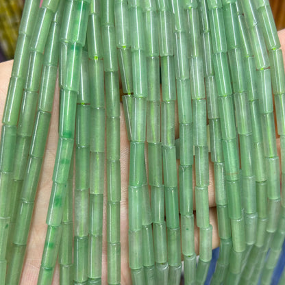 Green Aventurine Tube Beads 4x13mm