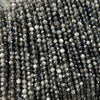 Perles à facettes en obsidienne argentée 2 mm 3 mm 4 mm 15''
