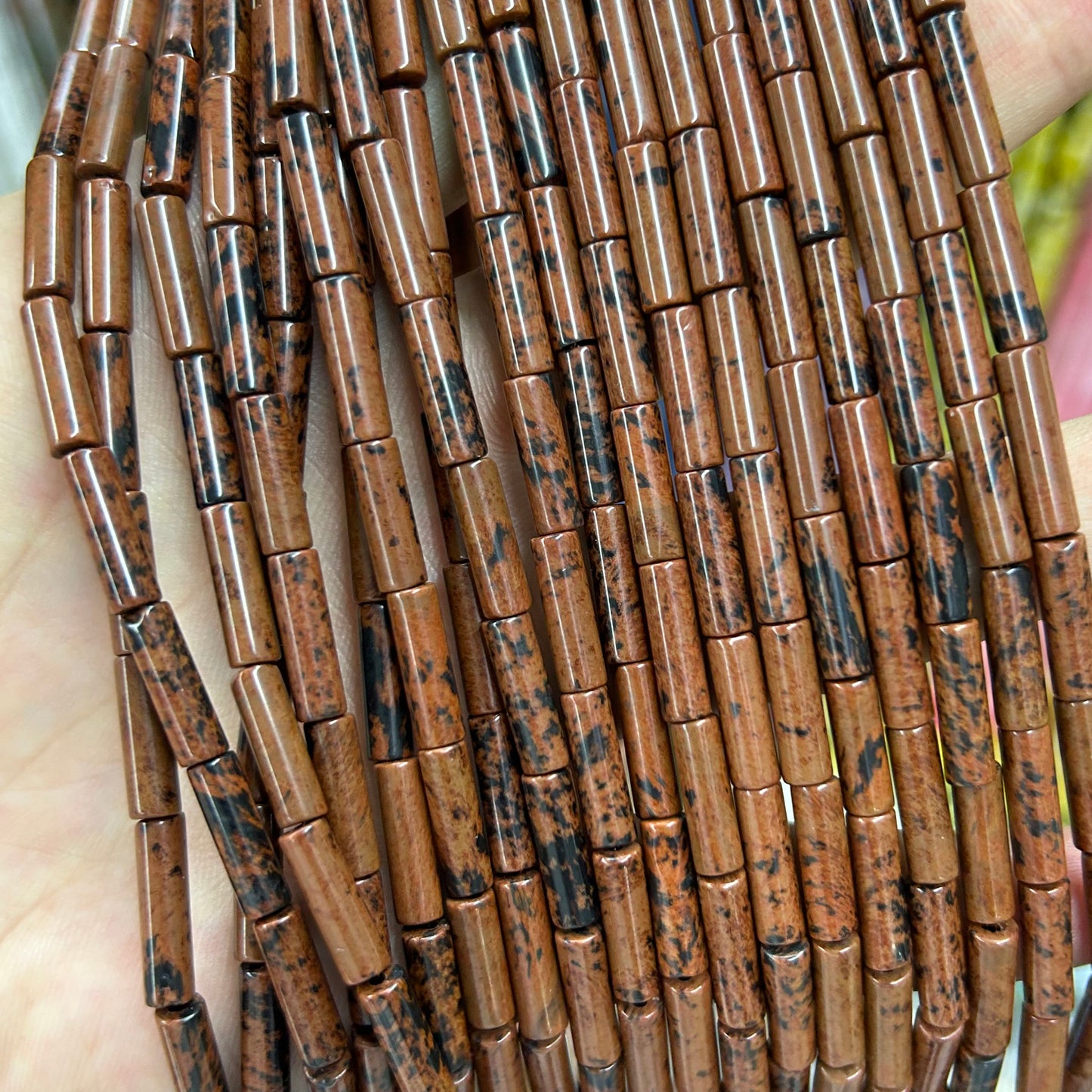 Yellow Tiger Eye Tube Beads Naturlige ædelstensperler 4x13mm