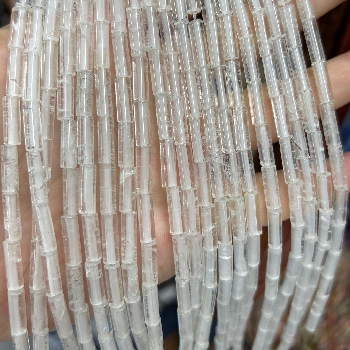 Crystal Tube Beads 4x13mm