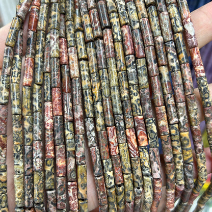 Yellow Tiger Eye Tube Beads Naturlige ædelstensperler 4x13mm