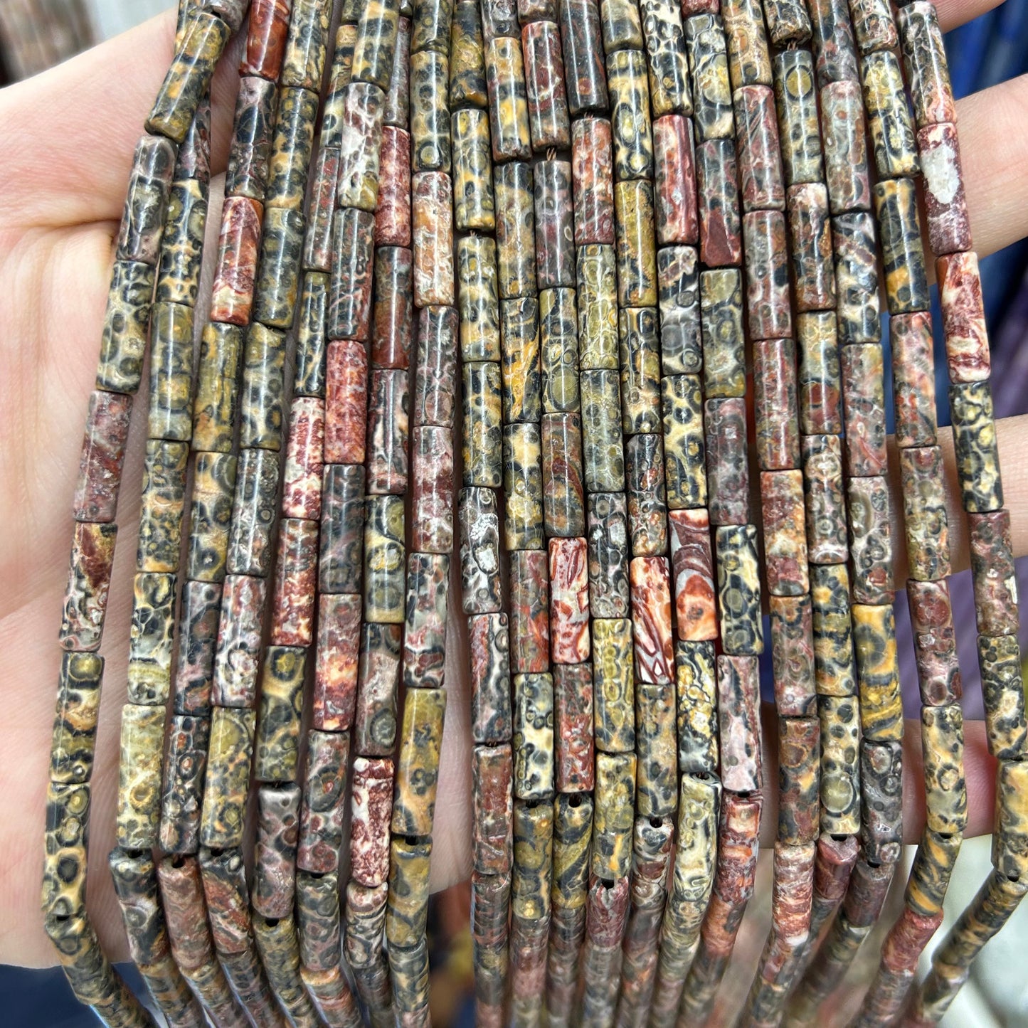 Yellow Tiger Eye Tube Beads Naturlige ædelstensperler 4x13mm