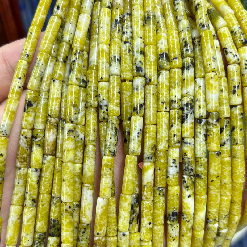 Yellow Turquoise Tube Beads 4x13mm 15''