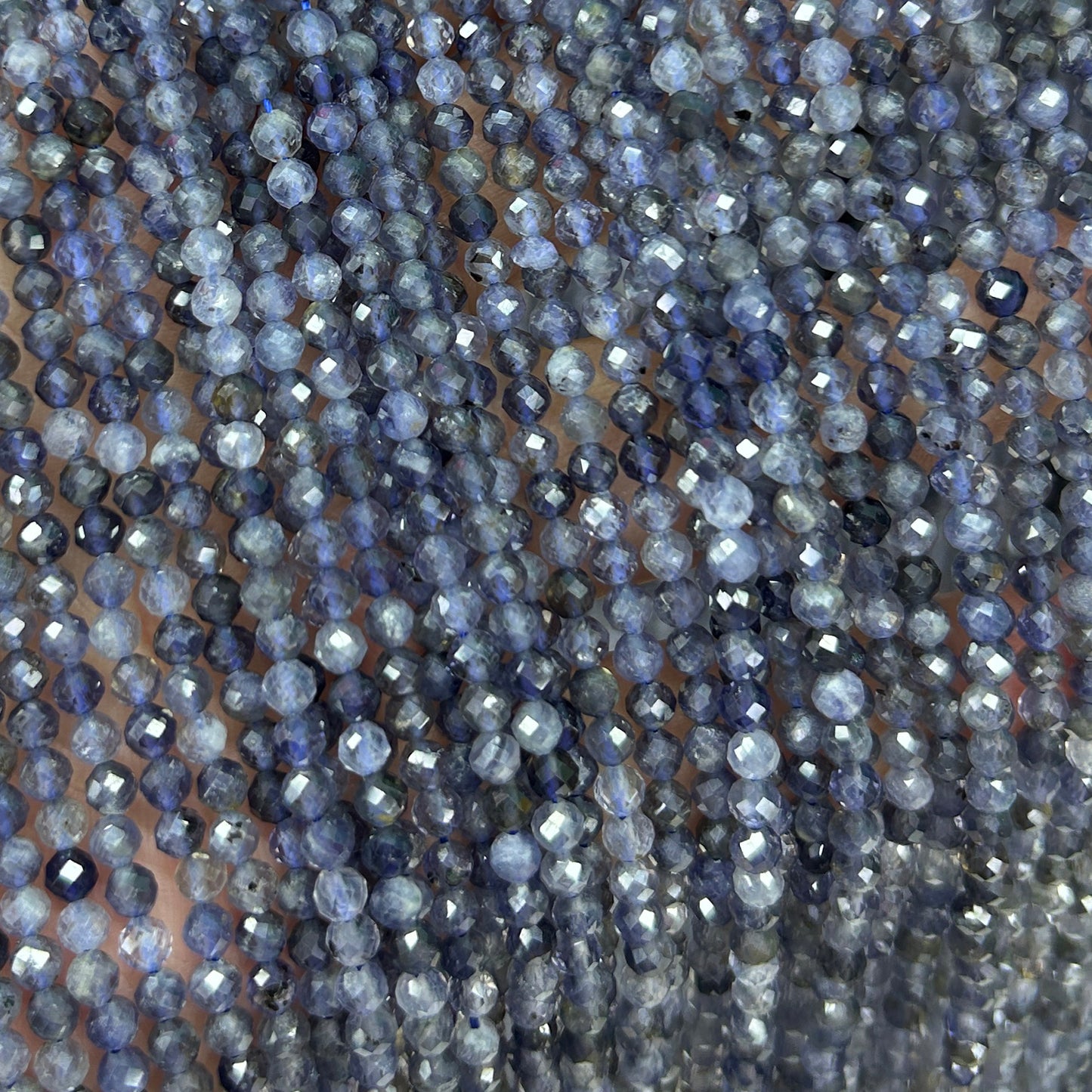 Iolite Faceted Beads 2mm 3mm 4mm 15''