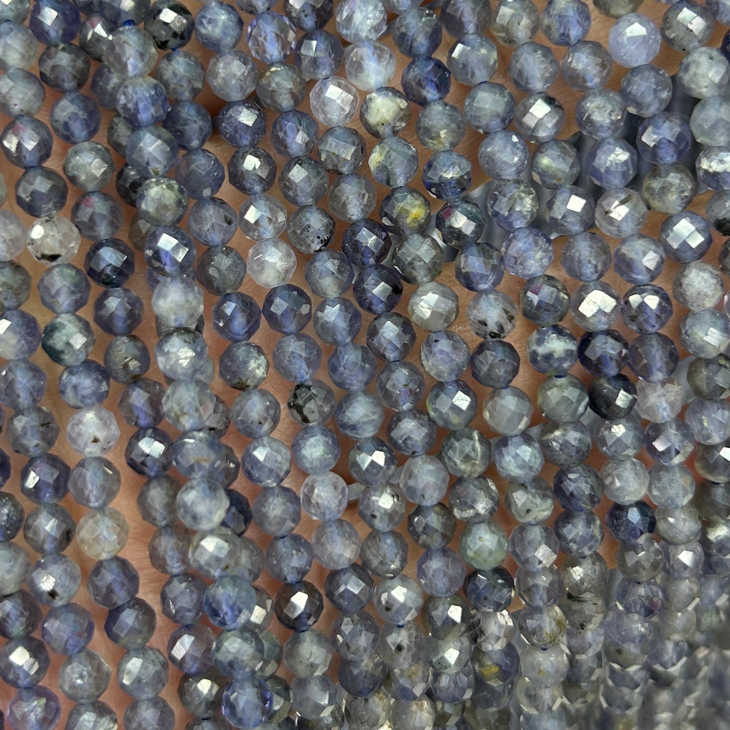 Iolite Faceted Beads 2mm 3mm 4mm 15''