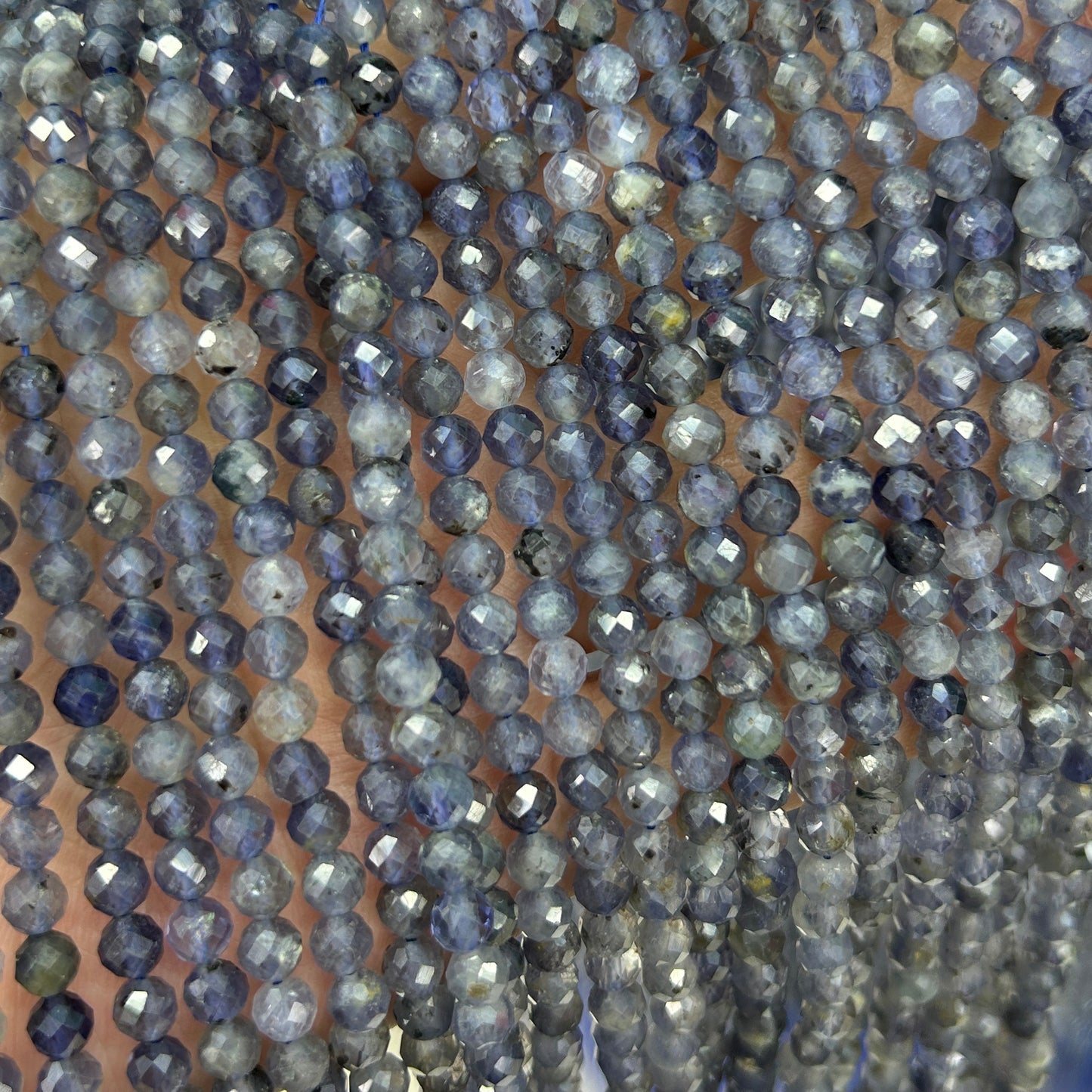 Iolite Faceted Beads 2mm 3mm 4mm 15''