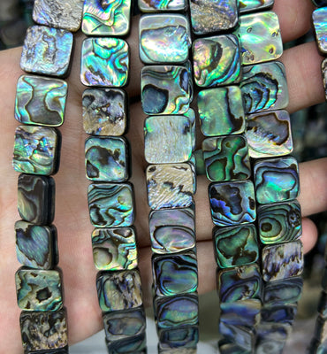 Abalone Shell Flat Square Beads 8mm 10mm 12mm 14mm 15''