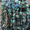 Abalone-muslingeperler, flade møntperler, 6 mm, 8 mm, 10 mm, 12 mm, 14 mm, 16 mm, 15 tommer