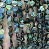 Abalone-muslingeperler, flade møntperler, 6 mm, 8 mm, 10 mm, 12 mm, 14 mm, 16 mm, 15 tommer