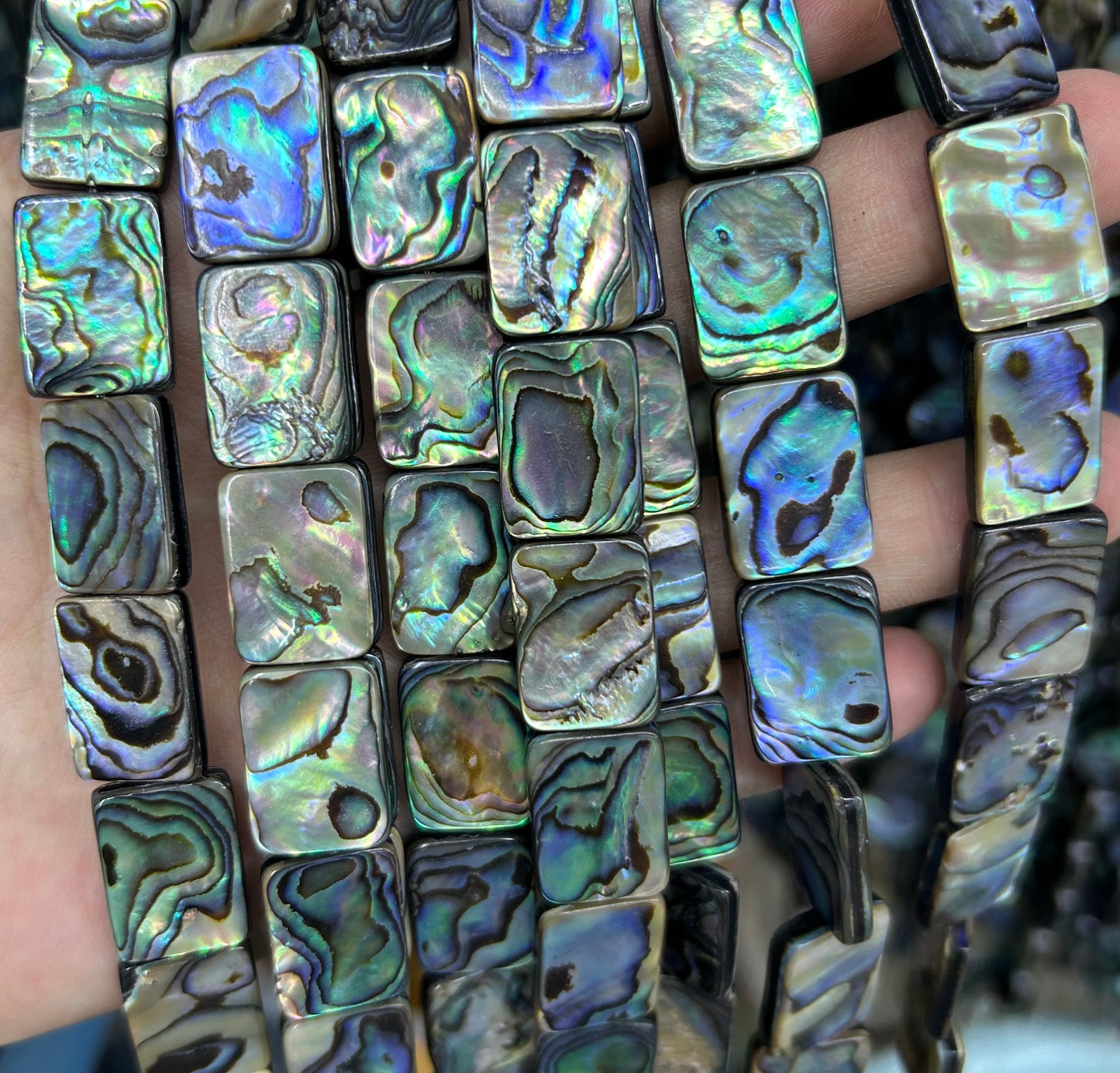 Abalone Shell Beads Flat Rectangle Beads 12mm 14mm 16mm 18mm 15''